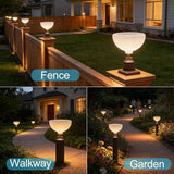 Lightdot Solar Lamp Post Lights 3000K Dusk to Dawn Solar Post Lights with Pier Mount Base, Wireless Waterproof | Lumora