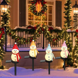 Solar Christmas Pathway Light，Set of 4 Solar Snowman Lights Waterproof Outdoor Christmas Decorations for Xmas | Lumora