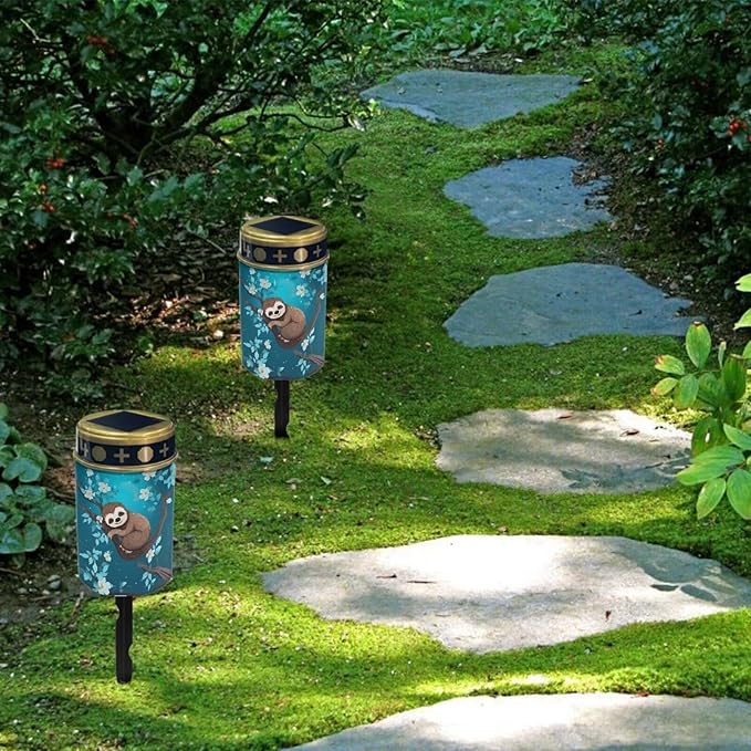 ZOUTAIRONG Solar Light for Cemetery Grave 6 Pack Solar Garden Lights Pathway Lights Solar Powered Solar Pathway Lights Outdoor Cemetery Solar Lights for Grave Solar Lights Sloth
