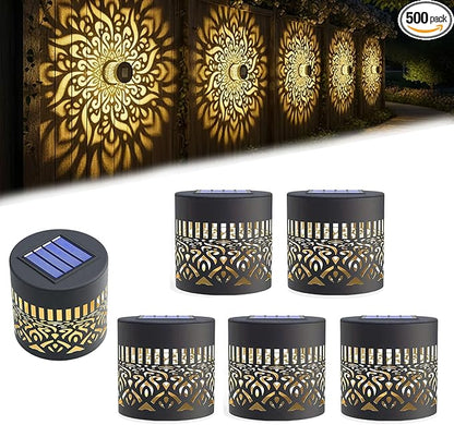 2026 New Decorative Solar Mandala Lights Outdoor Garden - Metal Waterproof Pathway Lights Solar Powered, Shadow Projection Landscape Lighting for Backyard, Patio, Walkway, Lawn, Porch Decor (5pcs)