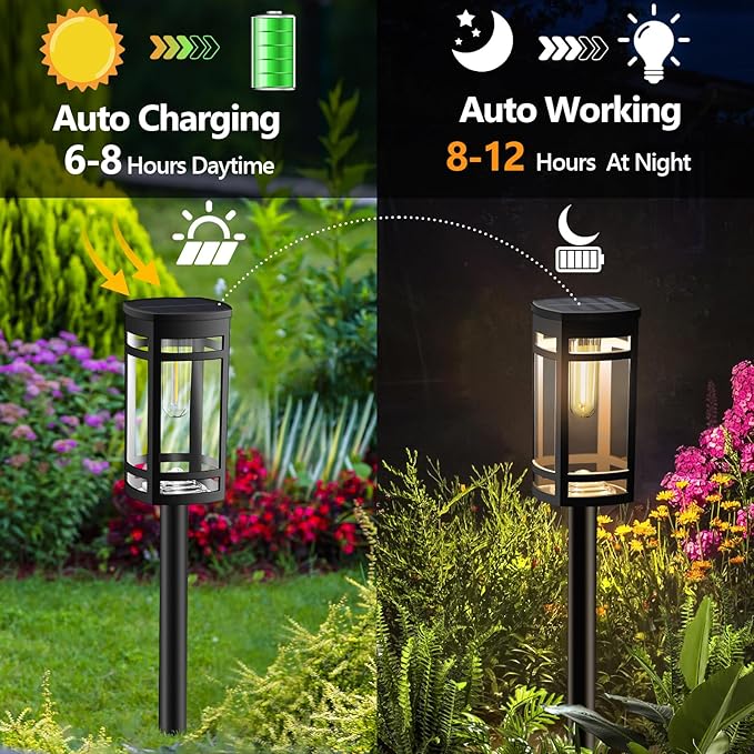 EXCMARK 16 Pack Solar Lights Outdoor Waterproof for Garden Pathway Walkway Driveway Yard Lawn Decorative Landscape | Lumora