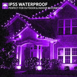 105FT 300LEDs Christmas Lights Outdoor Indoor 8 Modes for Christmas Tree Party Decoration, 100% UL Listed (Purple | Lumora
