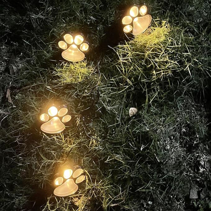 Generic Paw Print Solar Light, Outdoor, Warm Light, Waterproof, 4 in 1, Pathway Lighting for Patio, Lawn, Yard