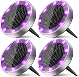 Peasur Solar Ground Lights Outdoor, 4 Pack Flat Solar Powered Disc Lights, IP68 Waterproof, Anti-Rust, Landscape | Lumora