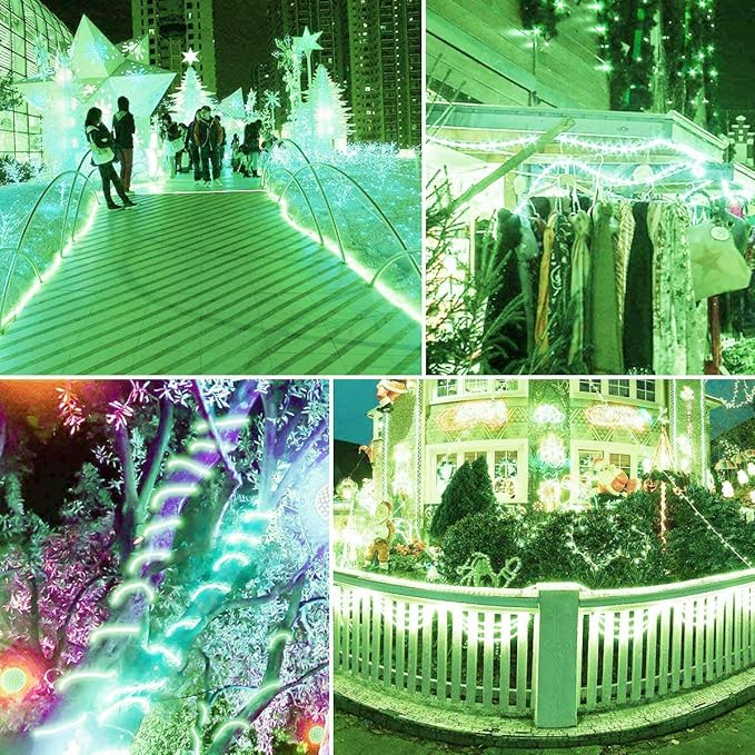 Solar Rope Lights Outdoor, 23ft 50LED Outdoor Rope String Lights Waterproof Copper Tube Wire String Lights for Garden,Yard, Path, Fence, Stairs, Backyard, Patio (Green)