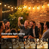 100Ft Chirstmas LED G40 Globe Outdoor String Lights Waterproof Patio Lights with 52 Shatterproof Warm White Bulbs | Lumora