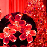 100 LED Red Cherry Blossom Flowrer String Lights, 33 FT Plug in Fairy Floral Lamp with 8 Modes, Flexible Clear Wire | Lumora