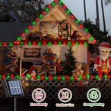 QITONG 2 Pack Red and Green Solar Christmas Lights, Each 66ft 200 LED Solar String Lights Outdoor Waterproof, 8 | Lumora