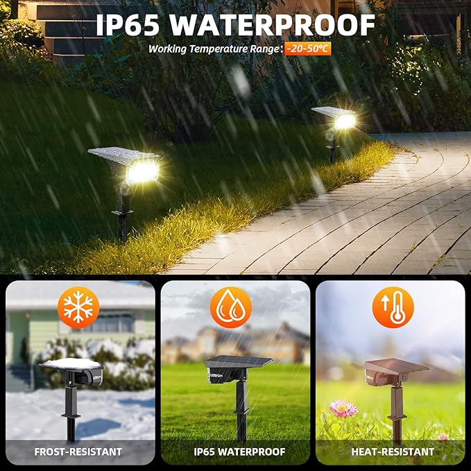 3 Brightness Modes Solar Outdoor Lights with Super Bright 40LEDs, 360 Adjustable Lighting Angle, USB Charging | Lumora