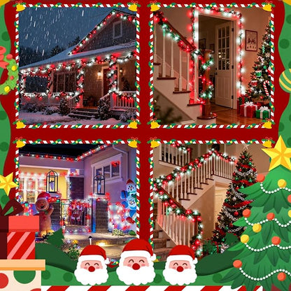2026 New Voice Control 88ft 240LED Smart Christmas String Lights Outdoor/Indoor | String Lights with Remote, 12Modes, 7Voice Commands & Timers, Christmas Twinkle Light for Xmas Tree Decor(Red & White)