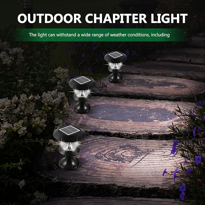 Solar Lawn Light Waterproof LED Pillar Garden Lamp Outdoor Landscape Lighting Solar Energy Pathway Light for Yard Patio Waterproof