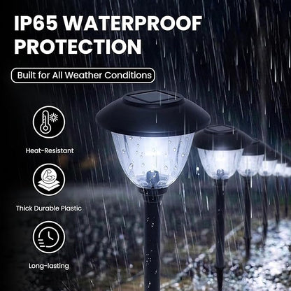 Energizer Solar Lights for Driveway - 8 Pack 15 Lumen Solar Landscaping Lights with Patterned Glass & Metal Finish, Easy to Install Weather Resistant & Waterproof Walkway Lights for Patio - Black