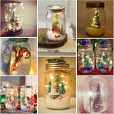 Urvoix Solar Mason Jar Lights - 8 Pack 30 LED Solar Fairy Lights Outdoor, Waterproof Mason Jar Lids Lights Solar | Lumora