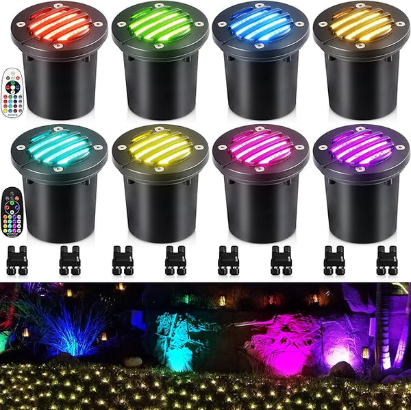 SUNVIE RGBW Well Lights Landscape LED In Ground Color Changing Low Voltage Well Lights 12-24V Waterproof Outdoor | Lumora