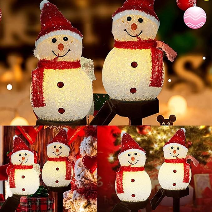 Solar Lights Christmas Solar Powered LED Light Decor Outdoor Garden Stake Lamps Xmas Yellow