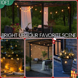 10FT LED Outdoor String Lights - Waterproof Patio Lights Shatterproof G40 Edison Globe Bulb, Connectable Hanging | Lumora