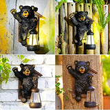 Bear Tree Hugger with Solar Lantern - Resin Bear Statue for Outdoor Garden Decor - Ideal Housewarming & Birthday | Lumora