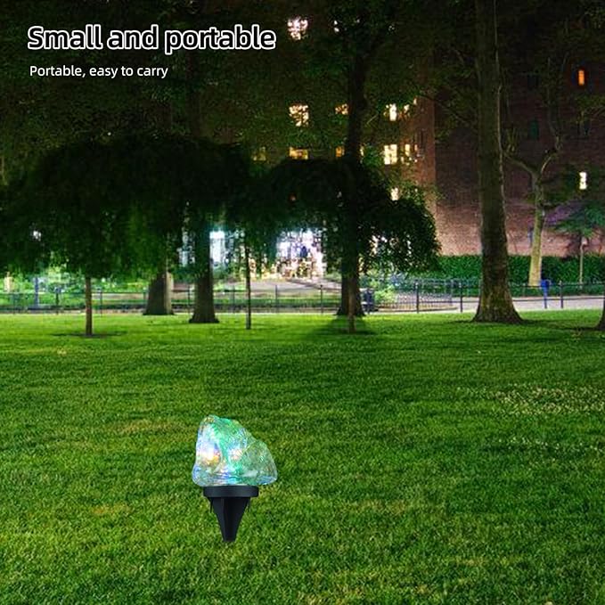 POPETPOP Decorative Solar Pathway Lights Outdoor Led Pebble Shape Lights for Lawn Driveway and Garden Easy Installation