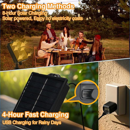 DAYBETTER 96FT Solar String Lights Outdoor Waterproof with Remote & USB Port Dimmable & Timmer,Solar Patio Lights 30+1 LED Shatterproof Bulbs 8 Light Modes,String Lights for Outside Camping Backyard