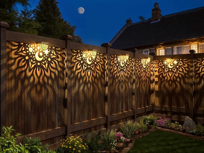 Solar Fence Lights 6 Pack Solar Deck Lights Waterproof LED Step Wall Outdoor Decorations Warm Yellow Decorative | Lumora
