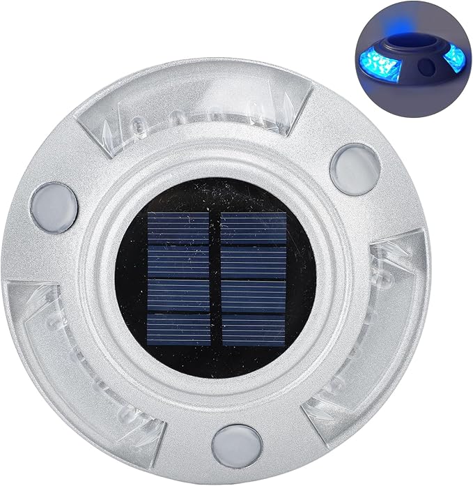 Driveway Dock Light, 800m Visible Distance Silver Solar Dock Light, Pathway Working Time Up to - Outdoor Deck Light | Lumora