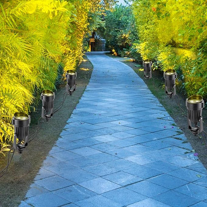 6PSC Solar Pathway Lights,Pattern Switching Solar Lights Outdoor,Color-Changing Landscape Lighting, Garden Lamp Outdoor Lighting for Trees, Party