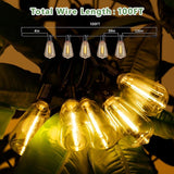 100FT Solar String Lights, Waterproof Solar Powered Patio Lights, 3 Light Modes with Remote & USB Port, 30 LED | Lumora