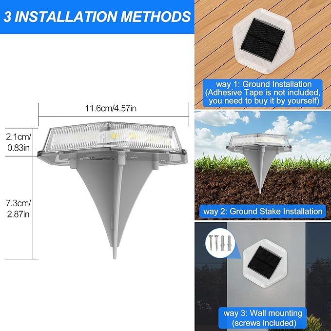 Solar Deck Lights Dock Step Lights- 8 Packs Waterproof 1200mAh Auto ON/Off LED Solor Powered Stair Lighting for | Lumora