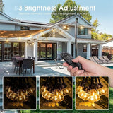 Solar Outdoor String Patio Bistro Lights, 25ft 27LED 3W G40 Bulbs, USB Rechargeable Portable Edison Café String | Lumora