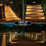 NIORSUN Outdoor Step Lights,8 Pack Warm White Solar Step Lights Waterproof IP67 Auto On Off,Solar Lights for | Lumora