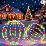 Joomer 2 Pack Christmas Big Ball Lights, 20IN & 18IN Foldable Metal Sphere Lights Waterproof - Outdoor String Light | Lumora