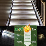 JSOT Solar Step Stair Lights Outdoor Yard Decor 8 Pack, IP65 Waterproof Deck Lighting for Outside Solar Powered | Lumora