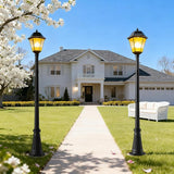 Universal Outdoor Post Light Pole, Black Cast Aluminum Pole with 2.36" Fitter Mount, 79in Tall Traditional Street | Lumora
