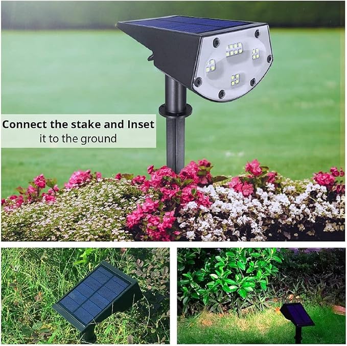 WBM Smart Solar Spot Lights Outdoor,IP65 Waterproof 20 LEDs Solar Landscape Spotlights, Solar Powered Wall Lights | Lumora