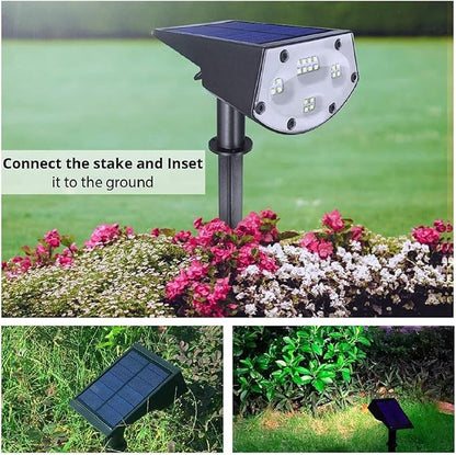 WBM Smart Solar Spot Lights Outdoor,IP65 Waterproof 20 LEDs Solar Landscape Spotlights, Solar Powered Wall Lights Best for Gift | 2Pcs | Black (Pack of 1)