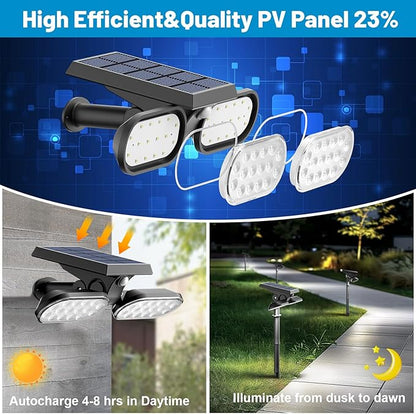 Sunvivo 2 Pack Motion Solar Lights Outdoor and 4 Pack Solar Pathway Lights Bundle