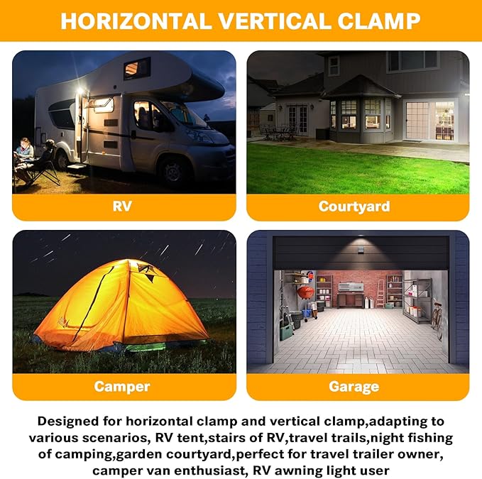 Pacify Clip On Solar Lights Outdoor with Motion Sensor, 92 LED 600LM Adjustable Solar Clip Lights, IP65 Waterproof Clamp Solar Lights for Fence Deck Gutter Camping Security(2 Pack Warm White 3000K)