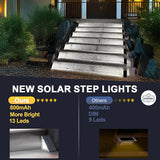 LED Solar Step Lights Waterproof Outdoor Stair Lights, Solar Deck Light Outdoor Decor IP67 Solar Decoration Light | Lumora