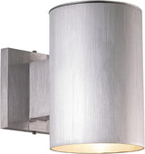VAXCEL Chiasso Modern Outdoor Porch Light, 5" W x 7.25" H Silver Cylinder Wall Sconce, Waterproof Dark Sky Wall | Lumora