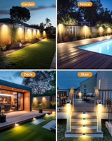 12 Pack Solar Lights Outdoor Motion Sensor, Waterproof Fence Lights 3 Lighting Mode, Warm White LED Outside Lights | Lumora