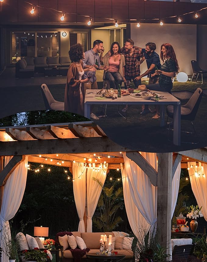 Outdoor String Lights, 50FT Patio Lights Outdoor Waterproof with 27 Shatterproof G40 Globe Bulb(2 Spare) | Lumora