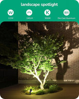 EDISHINE Low Voltage Landscape Lights, 3.2W 12V ACDC 240LM Low Voltage Spotlight, CRI 80 & Beam Angle 35°, 3000K | Lumora