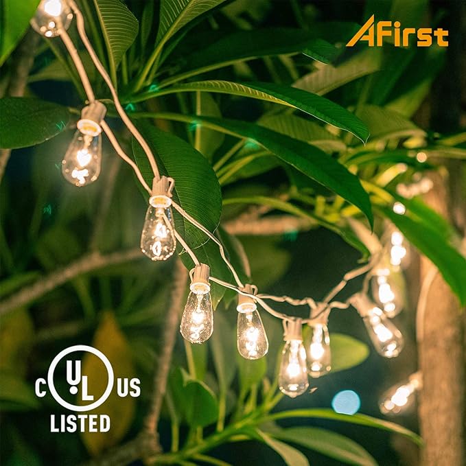Afirst Outdoor String Lights 20FT with 22 Edison Bulbs Warm White Indoor Lights Waterproof ST40 String Lights for | Lumora