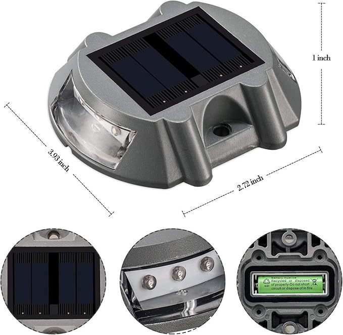 SUNWIND Blue Solar LED Lights - 4 Pack Solar Deck Lights Blue Marker Solar Lights Outdoor for Garden, Driveway, Pathway, Patio
