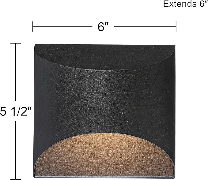 Possini Euro Design Ratner Modern Outdoor Wall Light Fixture Black LED Downlight Dark Sky 5 1/2" for Exterior Barn | Lumora