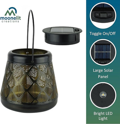 MCSSLNT Solar LED Stake Lantern with Shepherd Hook, Waterproof Solar-Powered Lighting, Decor for Gardens, Pathways & Patios