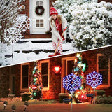 2 Pcs Solar Christmas Snowflake Garden Stake Lights Waterproof Xmas Snowflake Solar Landscape Path Lights for | Lumora