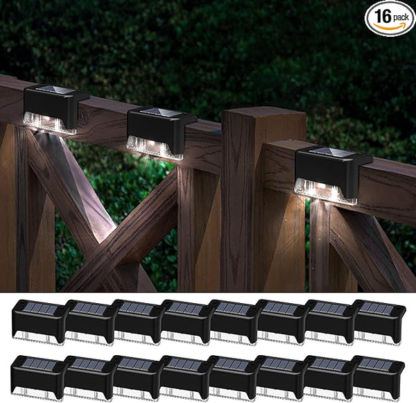 pearlstar Solar Deck Lights,16 Pack Step Light Waterproof LED Stair Lights,Outdoor Solar Fence Light for Deck | Lumora