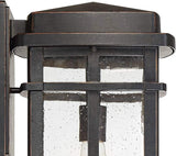 John Timberland Neri Mission Industrial Box-Shaped Outdoor Wall Light Fixture Oil Rubbed Bronze 16" Clear Seedy | Lumora