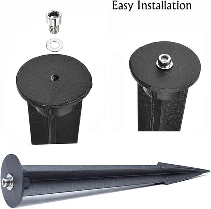 Metal Ground Stake Spike for Outdoor Landscape Spot Flood Pathway Solar Light Replacement Light Stake Spike Part Holder,10.4" Long(2 Pack)